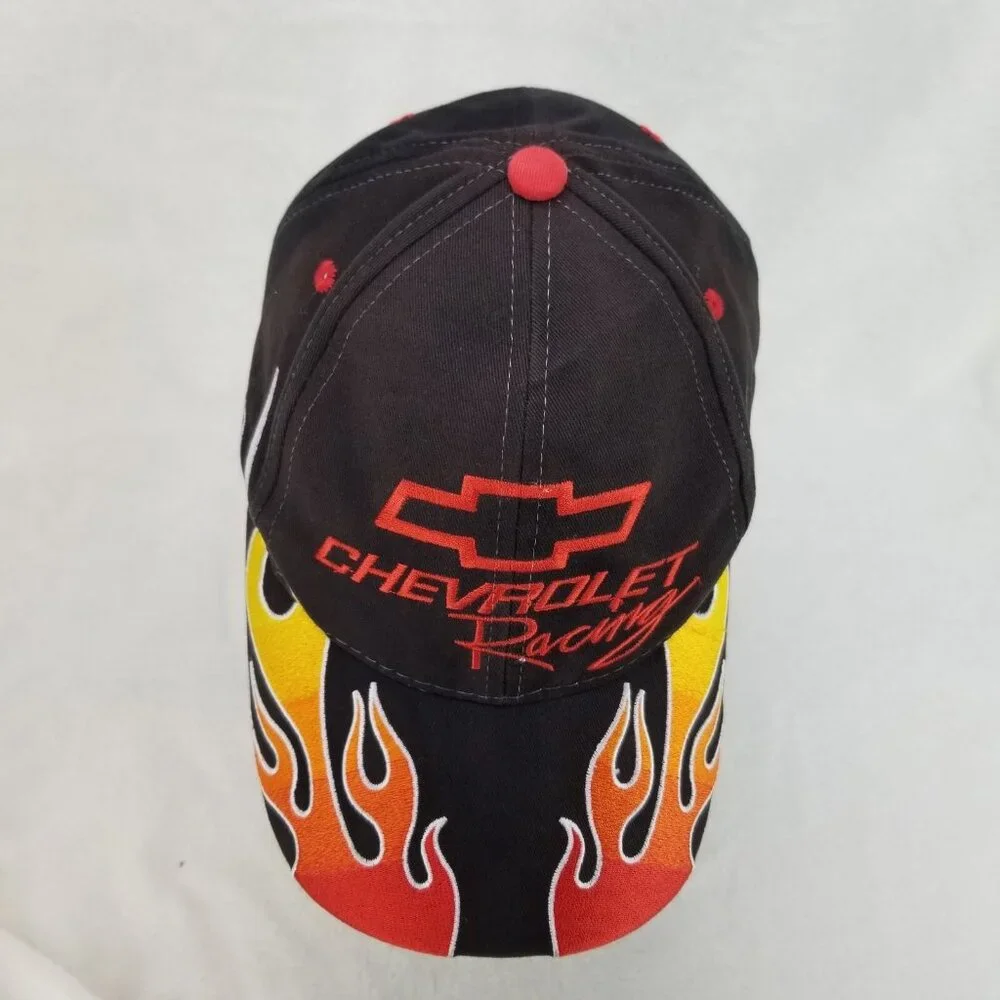 ✅VTG Chevrolet Racing Black OSFA Strapback Hat By Racing Champions Apparel 2004 - Picture 3 of 11